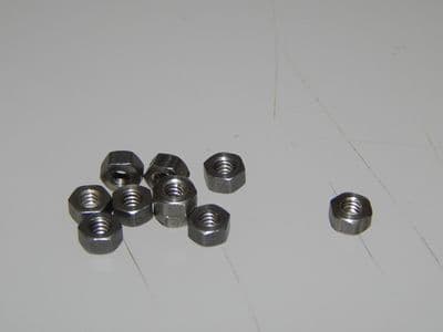 10 x 4-40 UNC Hex Nuts Steel Thickness 3/32