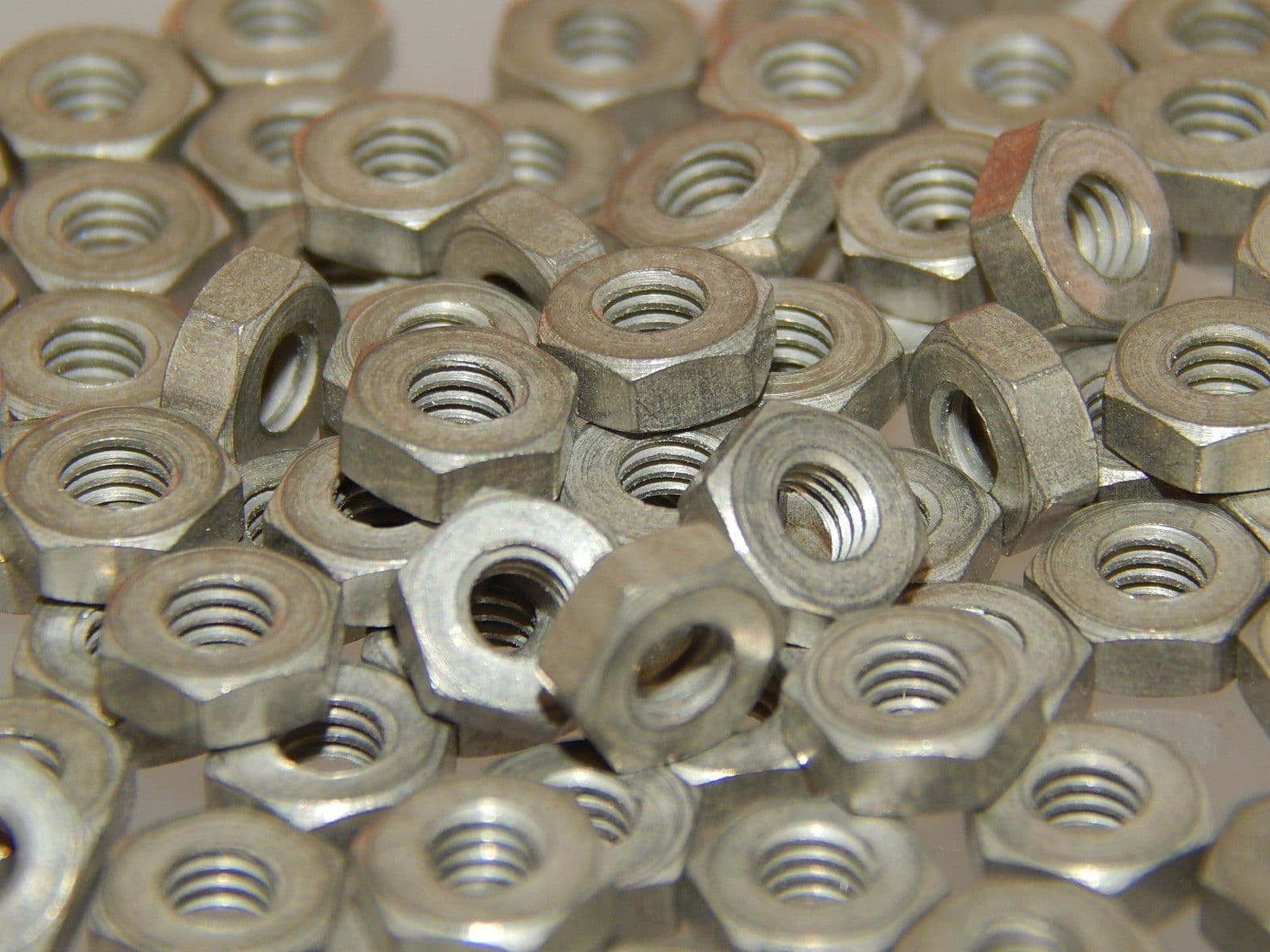 10 x 4BA Hex Nuts Plated Brass Thickness 3/32