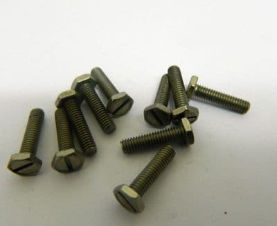 10 x 4BA Slotted Hex Head Steel Bolts Length 9/16