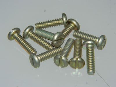 10 x 6-32 UNF Pan Head Screws Plated Steel Length 1/2
