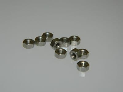 10 x 8BA Hex Nuts Stainless Steel Thickness 1/16