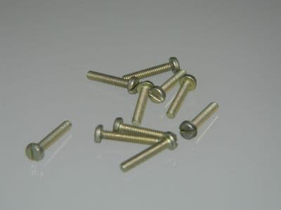 10 x 8BA Screws Slotted Plan Head Steel Length 7/16