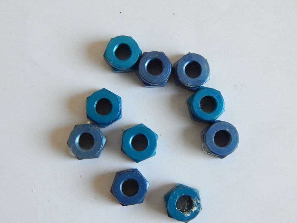 10 x Aircraft Stiffnuts Blue Alloy 1/4