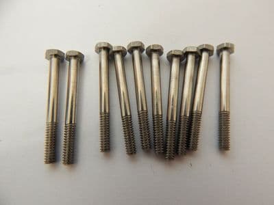 10 x Hex Head Aircraft Bolts, 4-40 UNC, 1 1/8