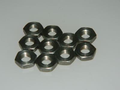 10 x Hex Nut Steel 1/4