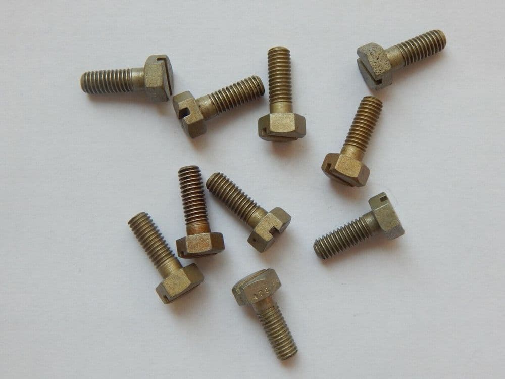 2ba Thread 10 x Hex Slotted Head Aircraft Screws 2BA Thread Steel 1/2
