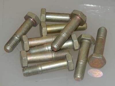 10 x M10 Bolts Hex Head Steel Length 1 13/32