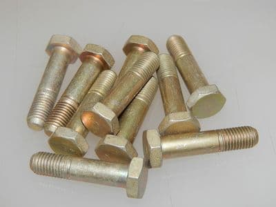10 x M10 Hex Head Steel Cadmium Plated Length 1 13/32