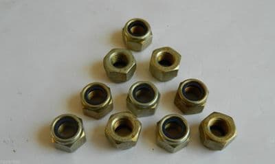 10 x M12 Nylon Insert Lock Nuts Nyloc Nuts Cadmium Plated Metric M12-1.75 [Q22]