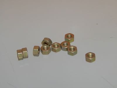10 x M2.5 Hex Nuts Cadmium Plated Steel Thickness 2.5mm [L2]