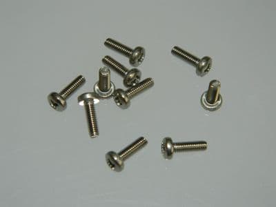 10 x M2.5 Screws Pan Head Stainless Steel Length 8mm [K4]