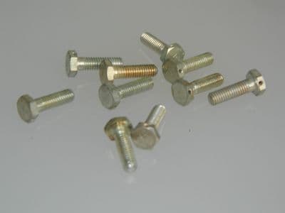 10 x M4 Bolts Drilled Hex Head Steel Length 14mm [B10]