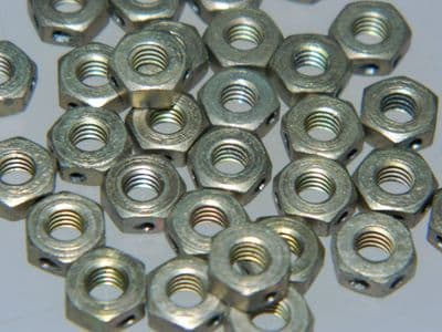 10 x M4 Nuts Drilled Cadmium Plated Steel Metric Nuts 3mm Height [P5]