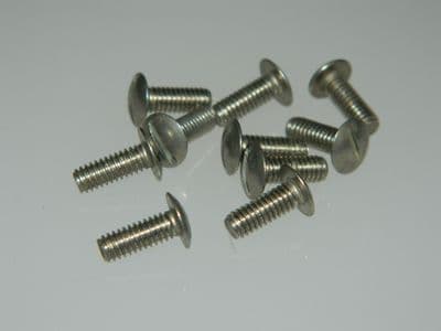 10 x M4 Screws Slotted Mushroom Head Stainless Steel Length 10mm [W14]