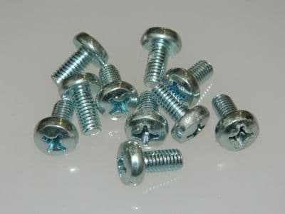 10 x M6 Dome Head Phillips Metric Screws Plated Steel Length 11mm [E1]