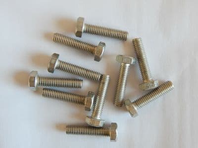 10 x M6 Hex Head Aircraft Screws, Metric, Stainless Steel, 25mm Fastener [G20]