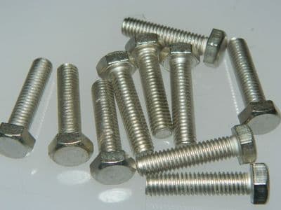 10 x M6 Hex Head Machine Bolts Non-Magnetic Alloy Fastener Length 2.5cm [P5]