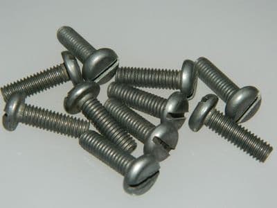 10 x M6 Metric Screws Dome Head Slotted Steel Length 20mm [O5]