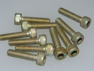 10 x M6 Socket Head Cap Screw 25mm Long Metric Cadmium Plated Steel [F8]