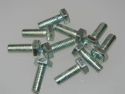 10 x M6 Steel Hex Head Bolts BZP Metric Fastener Length 1.6cm [H4]