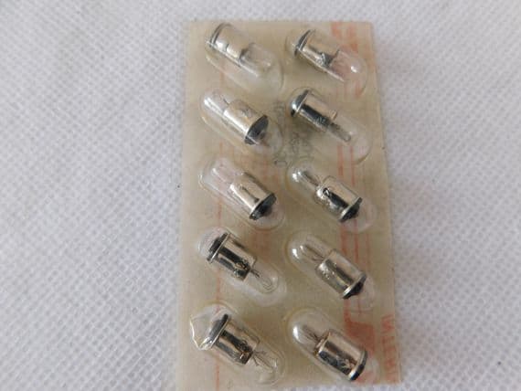 10 x Midget Flange 48V, 25mA Lamp Bulbs, T1-3/4 [D4C]