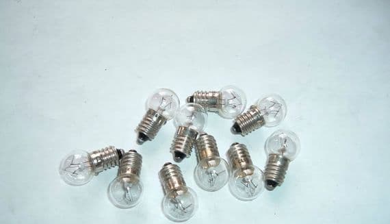 10 x Miniature Edison Screw Bulbs, 16V, 3W, Diam 15mm [1R8E]