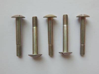 10 x Mushroom Head Steel Aircraft Bolts, 1/4