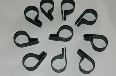 10 x Plastic P Clamps Adjustable For 0.6