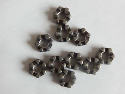 10 x Slotted Aircraft Nuts, Stainless Steel, 1/4" UNF, A105-ES [D3]