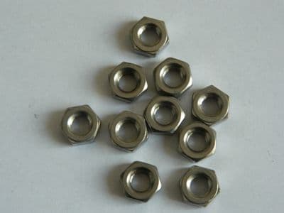 10 x Stainless Steel Aircraft Full Nuts, 1/4