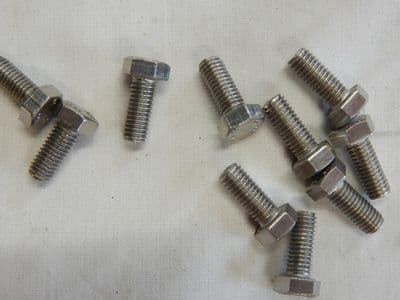 10 x Stainless Steel Hex Head Aircraft Screws, M5 Thread, 12mm Length [GR3B-16]