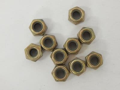 10 x Steel Aircraft Hex Self Locking Nuts, 1/4