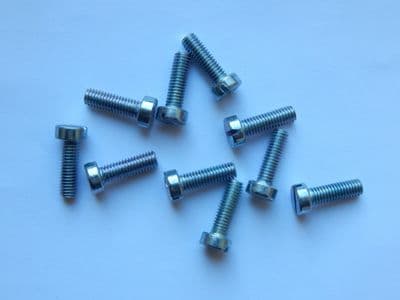 10 x Steel Aircraft Screws, Slotted Cheese Head, M6, Metric, 19mm Length [L16]