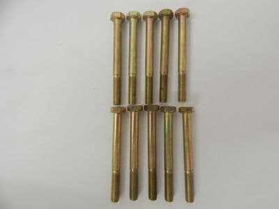 10 x Steel Hex Head Aircraft Bolts, M5 Thread, 50mm Fastener Length [H13]