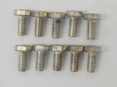 10 x Steel Hex Head Aircraft Screws, M6 Thread, 13mm Fastener Length [O15]