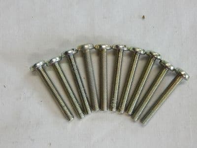 10 x Steel Pan Head Aircraft Screws, M5 Thread, 35mm Length, Metric [GR3B-13]