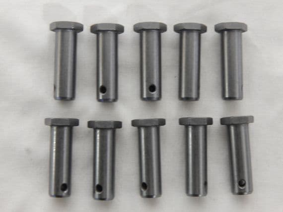 10 x Straight Headed Pins, Hex Head, Aircraft, 8mm Diam, JN0195-08025 [GR2B-5]