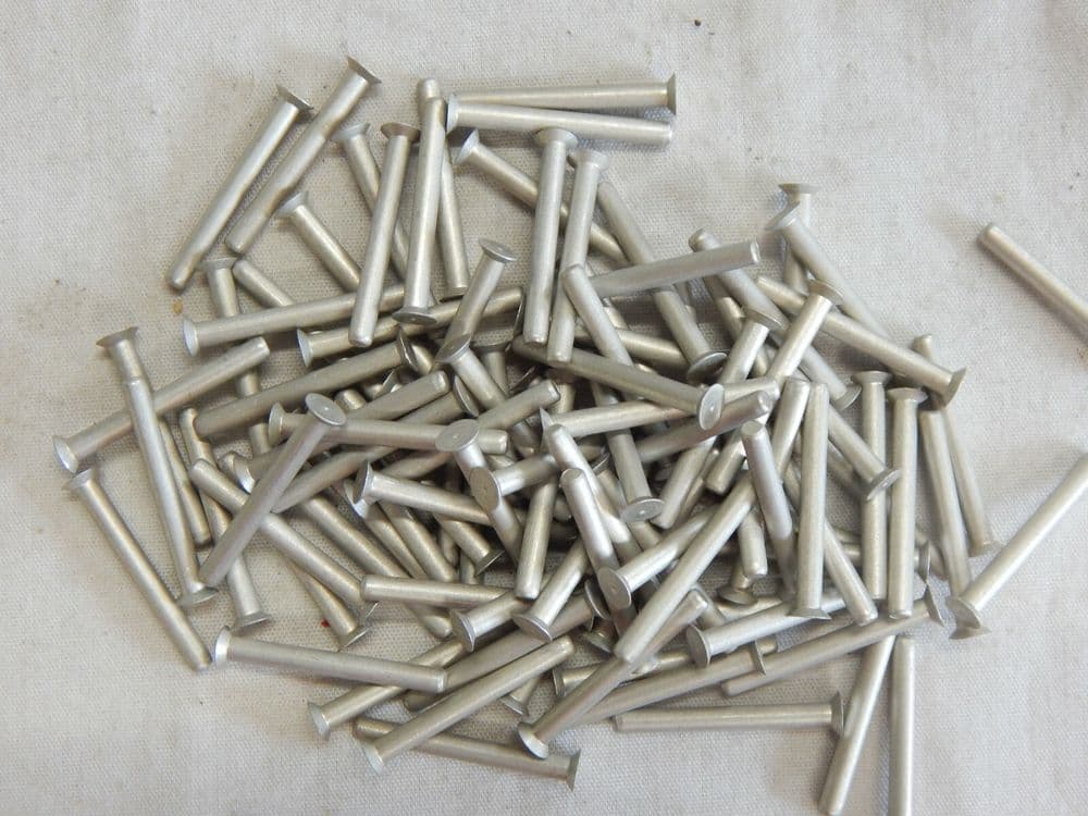 100 CSK Solid Light Alloy Rivets 2 5mm Dia 22mm Long DIN65258A25220E ...