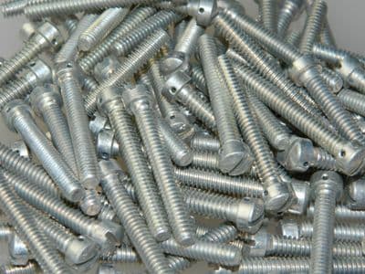 100 x 10-24 UNC Bolts Drilled Slotted Cheese Head Steel Length 1 1/2