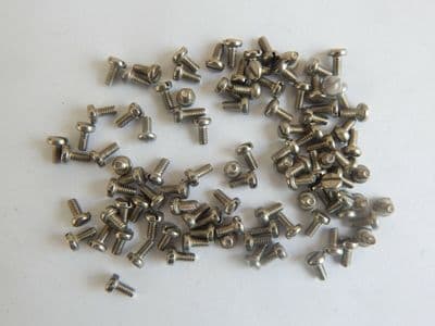 100 x Aircraft Machine Screws, Slotted Cheese Head, M2 Thread, 3.5mm Length [F6]