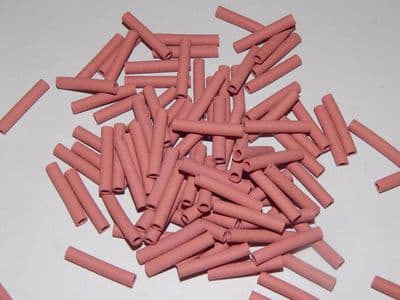 100 x Pink Rubber Insulation Sleeves, 3mm Diameter, 24mm Length [1R10B]