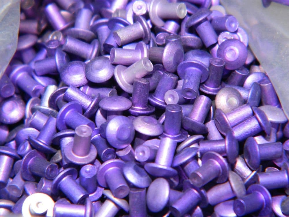 100 x Solid Rivets Dome Head Violet Diam 3/32" Length 3/16" SP157-24-04 E2