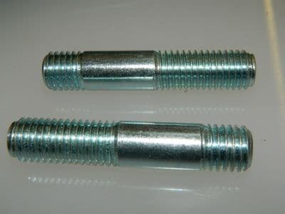 2 x 5/8 UNF Threaded Stud Zinc Plated Steel Length 3 1/8 [L12]