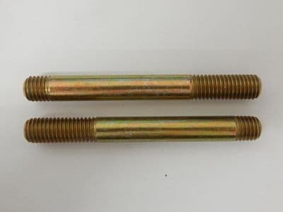 2 x M10-1.5 Plain Aircraft Studs, Zinc and Yellow, 90mm Length, BS4439 [Q12]