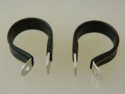 2 x Rubber Coated P Clips For 1 1/8
