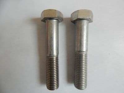 2 x Stainless Steel Hex Head Aircraft Bolts, M16 Thread, 35mm Grip, A2-80 [F7]
