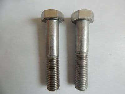 2 x Stainless Steel Hex Head Aircraft Bolts, M16 Thread, 35mm Grip, A2-80 [N20]