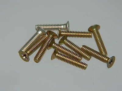 25 x 4-40 UNC Steel Machine Screws CSK Cadmium Plated Total Length 1/2