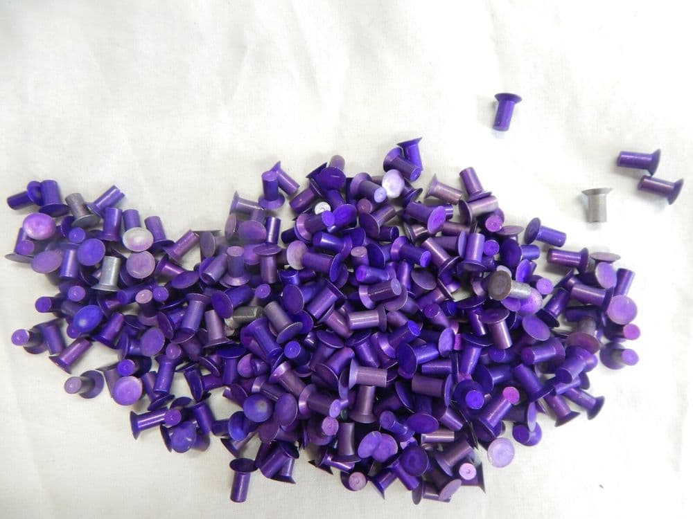 250 x 100 CSK Solid Rivets Violet 4mm Diameter 8mm Length SP142 GR2B-19