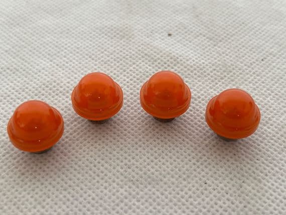 4 x Ex RAF Aircraft Type C33 Lens Light Knob, Orange, A3466C  [D4C]